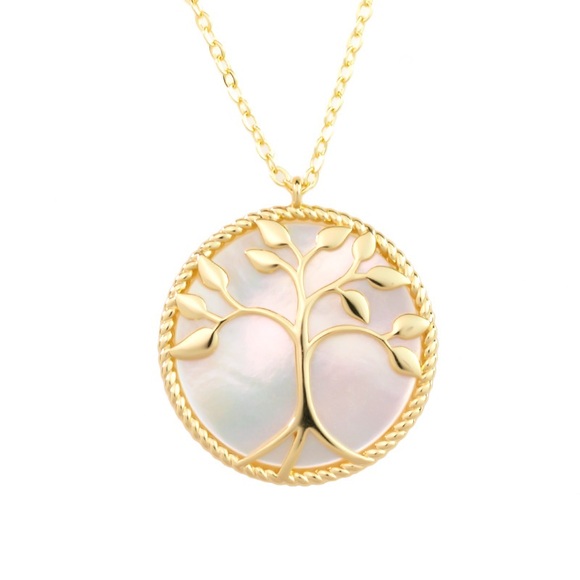 Tree of Life Necklace - Mother of Pearl & Gold - Picture 2 of 4